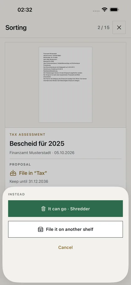 Kann das weg? – No: it can go, or another shelf.