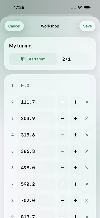 Pure Tuner – Your own tunings in the workshop.