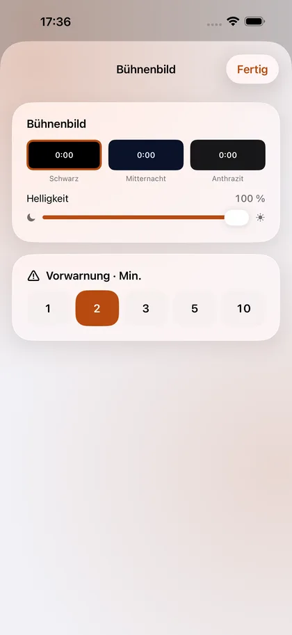 Stage Timer – Eigene Zeiten und Vorwarnung.