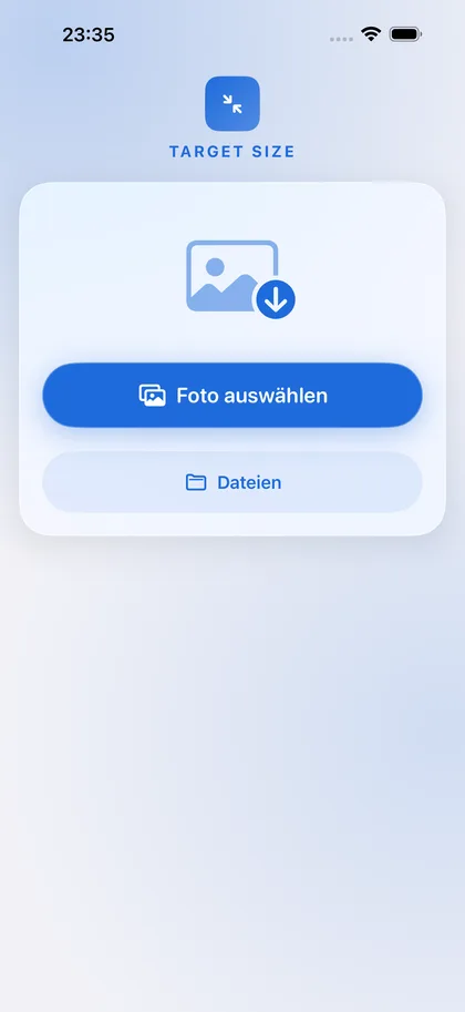 Target Size – Foto wählen.