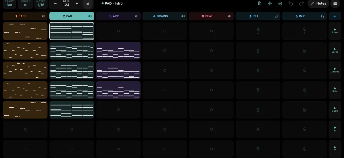 Tone Field – Synthesizer, microtonal tuning and clip sequencer